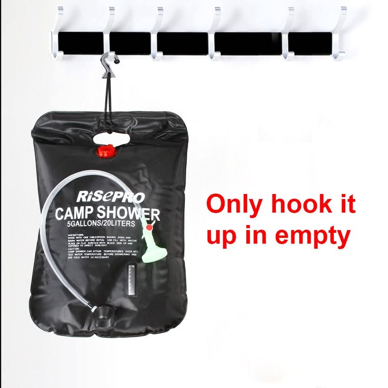 RISEPRO Solar Shower Bag, 5 gallons/20L Solar Heating Camping Shower Bag Temperature Indicator Hot Water 45Â°C Hiking Climbing C1004 - Image 4